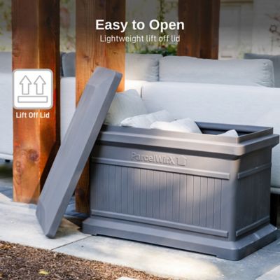 Image showing  ParcelWirx Horizontal Large Package Delivery Box with Lift Off Lid, Graphite Color