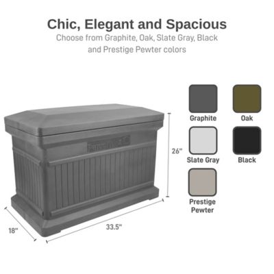 Image showing 5 th RTS Home Accents ParcelWirx Horizontal Large Package Delivery Box with Lift Off Lid, Graphite Color