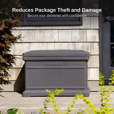 Image showing 6 th RTS Home Accents ParcelWirx Horizontal Large Package Delivery Box with Lift Off Lid, Graphite Color