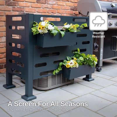 Image showing 5 th RTS Home Accents Premium Air Conditioner Planter Screen, Graphite Color, 556300140A7981