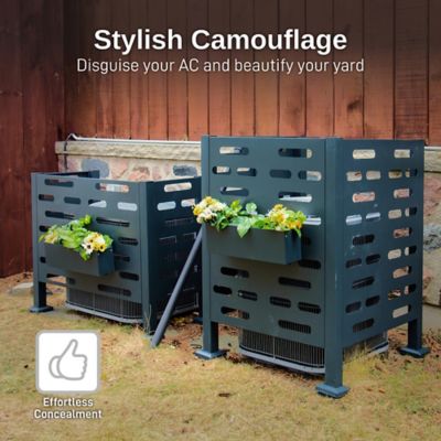 Image showing 6 th RTS Home Accents Premium Air Conditioner Planter Screen, Graphite Color, 556300140A7981