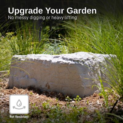 Image showing  Large Polyethylene Landscape Rock Armor Stone Appearance Lightweight 36 L x 27 W x 14 in. H Left Triangle