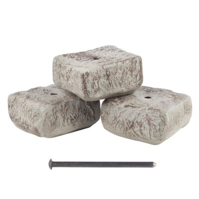 RTS Home Accents Rock Lock Raised Garden Bed End Rock Pack (3x End Rocks and 1x 18-inch spike)