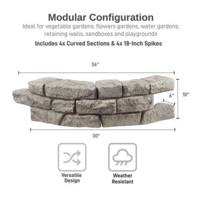 Image showing  Rock Lock Raised Garden Bed Curved Rock (Pack of 4)