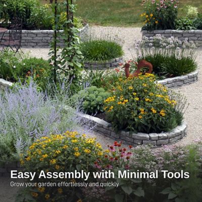 Image showing 6 th RTS Home Accents Rock Lock Raised Garden Bed Curved Rock (Pack of 4)