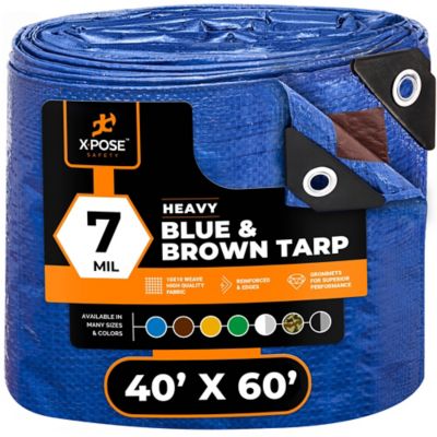 Xpose Safety Poly Tarp Heavy Duty 7 Mil Blue 40 ft. x 60 ft.