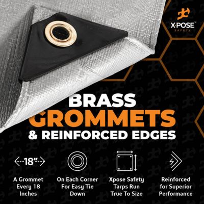 Image showing  Poly Tarp Extra Heavy Duty 12 Mil Silver 30 ft. x 50 ft.