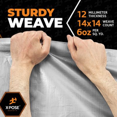 Image showing  Poly Tarp Extra Heavy Duty 12 Mil Silver 30 ft. x 50 ft.
