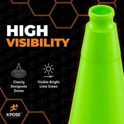 Image showing  6 Pack PVC Multi-Purpose Safety Traffic Lime Green 28 in.