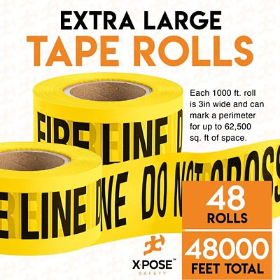 Image showing  48 Rolls Fire line Do Not Enter Yellow Tape roll 1000 ft x 3 in.