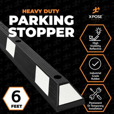 Image showing  10 Pack 4 in. tall Parking Block Stop Black/White 72 in.