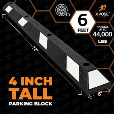 Image showing  10 Pack 4 in. tall Parking Block Stop Black/White 72 in.