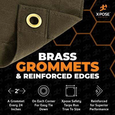 Image showing  Canvas Tarp 10 oz Olive Drab 20 ft. x 40 ft.