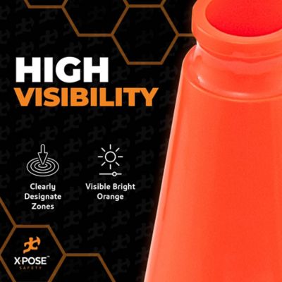 Image showing  6 Pack PVC Multi-Purpose Safety Traffic Cone Orange 12 in.