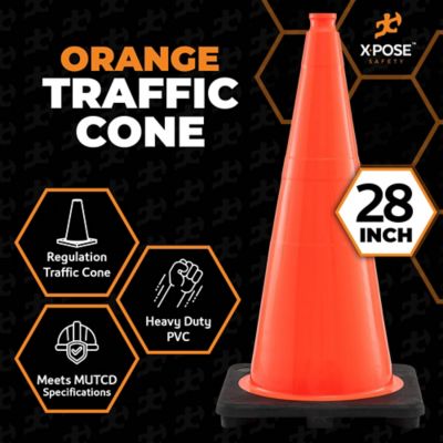 Image showing  24 Pack PVC Multi-Purpose Safety Traffic Cone Orange 28 in.