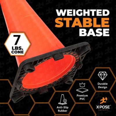 Image showing  24 Pack PVC Multi-Purpose Safety Traffic Cone Orange 28 in.