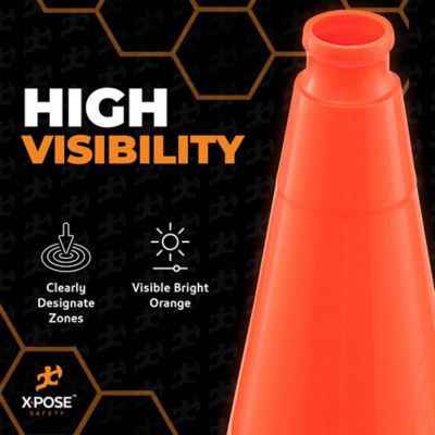 Image showing  48 Pack PVC Multi-Purpose Safety Traffic Cone Orange 28 in.