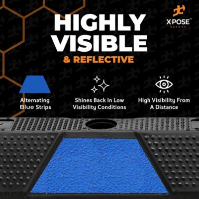 Image showing  2 Pack 4 in. Tall Parking Block Stop Black/Blue 72 in.