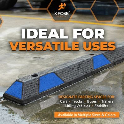 Image showing 5 th Xpose Safety 2 Pack 4 in. Tall Parking Block Stop Black/Blue 72 in.