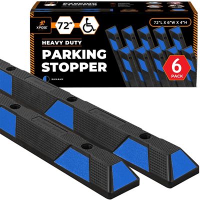 Xpose Safety 6 Pack 4 in. tall Parking Block Stop Black/Blue 72 in.
