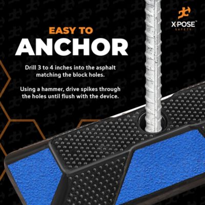 Image showing  6 Pack 4 in. tall Parking Block Stop Black/Blue 72 in.