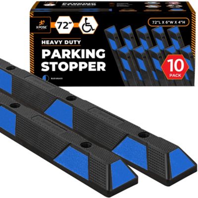 Xpose Safety 10 Pack 4 in. Tall Parking Block Stop Black/Blue 72 in.
