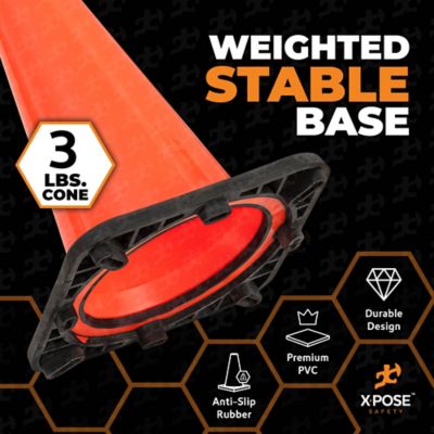 Image showing  12 Pack PVC Multi-Purpose Safety Traffic Cone Orange 18 in.