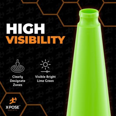 Image showing  4 Pack PVC Multi-Purpose Safety Traffic Lime Green 36 in.