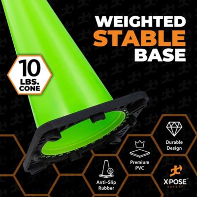 Image showing  8 Pack PVC Multi-Purpose Safety Traffic Lime Green 36 in.