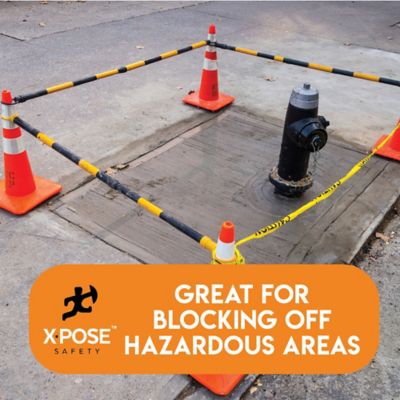 Image showing  20 Pack Retractable Barrier for Traffic Cones Black/Yellow 53 in. to 84 in.