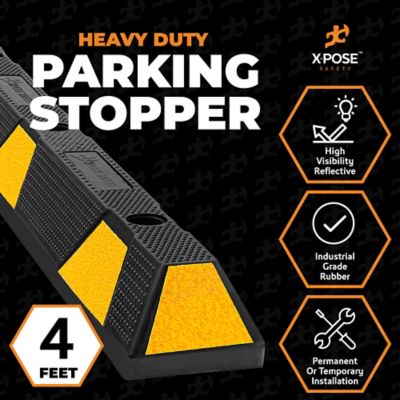Image showing  24 Pack 4 in. tall Parking Block Stop Black/Yellow 48 in.