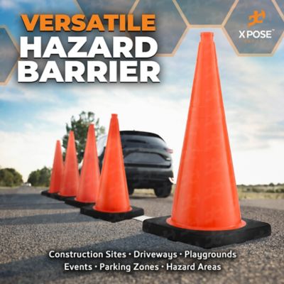 Image showing  48 Pack 10 lbs base PVC Multi-Purpose Safety Traffic Cone Orange 28 in.