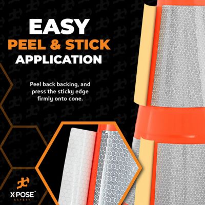 Image showing  20 Pack Set of 6 in. and 4 in. High Reflective Cone Collar for 28 in. Traffic Cone