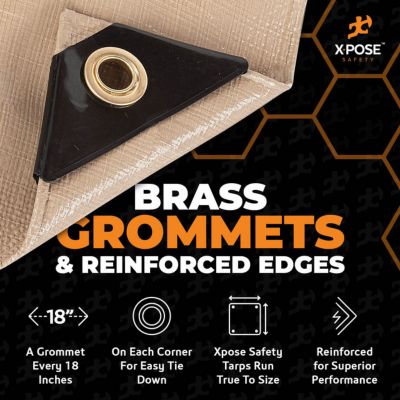 Image showing  Poly Tarp Extra Heavy Duty 12 Mil Tan 50 ft. x 50 ft.