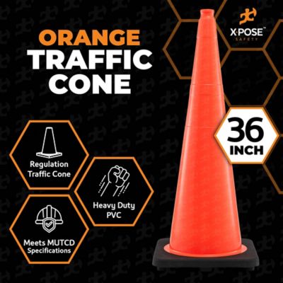 Image showing  12 Pack PVC Multi-Purpose Safety Traffic Cone Orange 36 in.