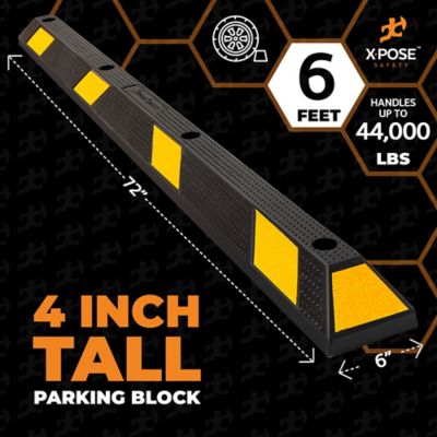 Image showing  10 Pack 4 in. Tall Parking Block Stop Black/Yellow 72 in.