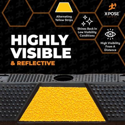 Image showing  6 Pack 4 in. tall Parking Block Stop Black/Yellow 72 in.