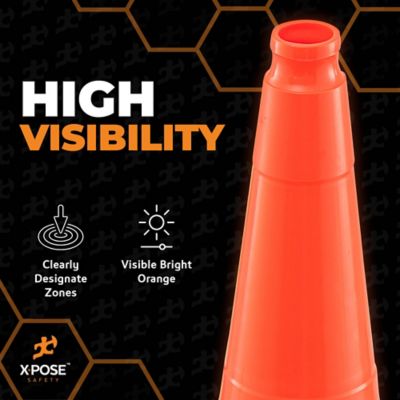 Image showing  8 Pack PVC Multi-Purpose Safety Traffic Cone Orange 36 in.