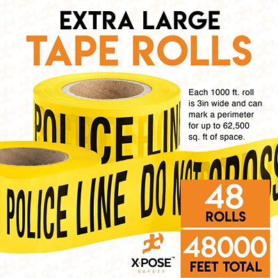 Image showing  48 Rolls Police line Do Not Enter Yellow Tape roll 1000 ft x 3 in.