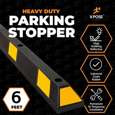 Image showing  2 Pack 4 in. Tall Parking Block Stop Black/Yellow 72 in.