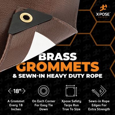 Image showing  Poly Tarp Ultra Heavy Duty 20 Mil Brown/White 20 ft. x 20 ft.