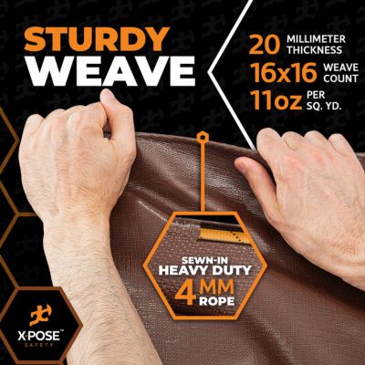 Image showing  Poly Tarp Ultra Heavy Duty 20 Mil Brown/White 20 ft. x 20 ft.