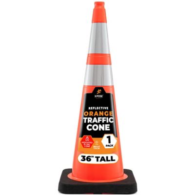 Image showing  15 lbs base 6 in. and 4 in. Collar PVC Multi-Purpose Safety Traffic Cone Orange 36 in.