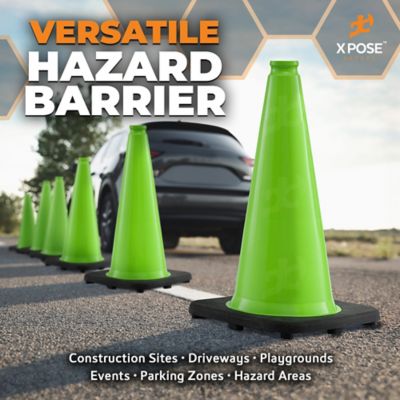 Image showing 5 th Xpose Safety 4 Pack PVC Multi-Purpose Safety Traffic Lime Green 18 in.