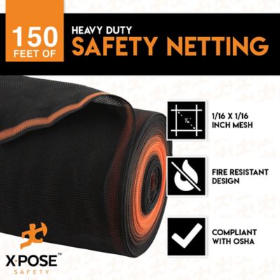 Image showing  1/16 in. Mesh Scaffold Net Fire Retardant Heavy Duty Black 8 ft. x 150 ft.