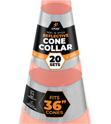 Xpose Safety 20 Pack Set of 6 in. and 4 in. High Reflective Cone Collar for 36 in. Traffic Cone