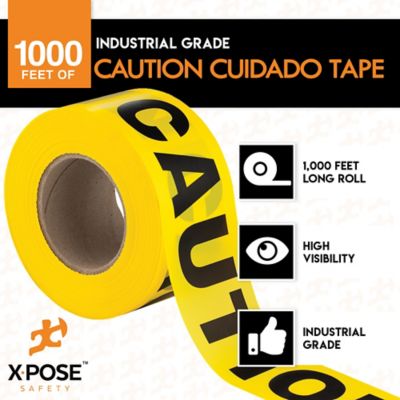 Image showing  48 rolls Caution/Cuidado Yellow tape roll 1000 ft x 3 in.
