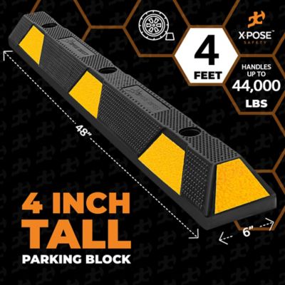 Image showing  4 in. tall Parking Block Stop Black/Yellow 48 in.
