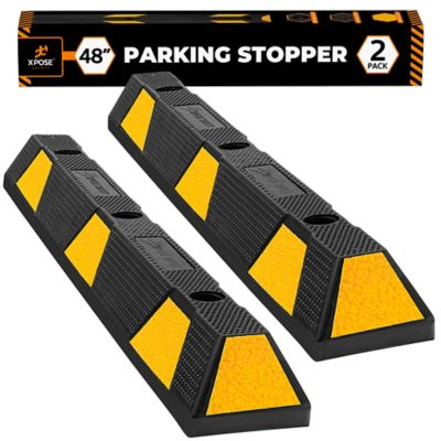 Xpose Safety 2 Pack 4 in. Tall Parking Block Stop Black/Yellow 48 in.
