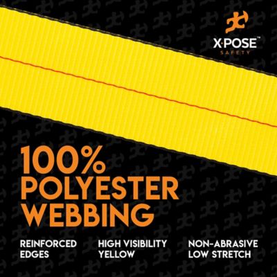 Image showing  Heavy Duty Ratchet Straps with Double J Hooks Yellow 3 in. x 30 foot